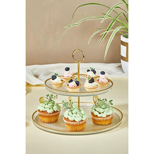 Lora Bianca Paris 3 Parça Pasta/kek/tatlı Sunum Standı Şeffaf