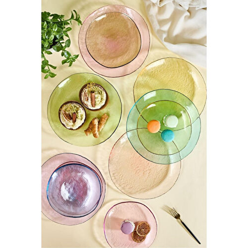 Lora Bianca Flare 12 Parça Renkli Servis Tabağı Ve Pasta Tabağı Seti Renkli Lora Bianca Flare 12 Parça Renkli Servis Tabağı Ve Pasta Tabağı Seti Renkli