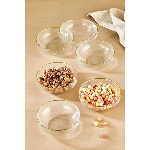 Lora Bianca Ip 6 Parça Salata/çorba/çerez Cam Kase Seti Şeffaf