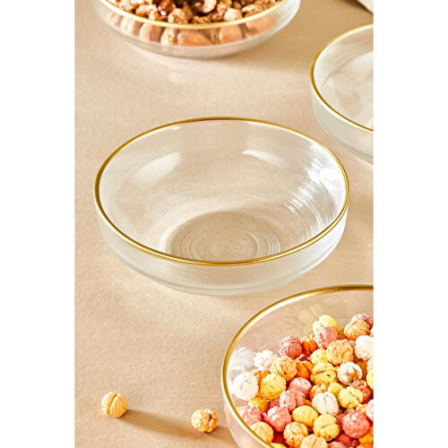 Lora Bianca Ip 6 Parça Salata/çorba/çerez Cam Kase Seti Şeffaf