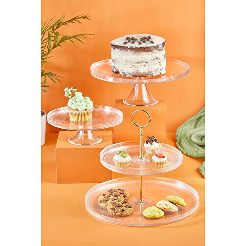 Lora Bianca Ip 5 Parça Pasta/kek/tatlı Sunum Standı Seti