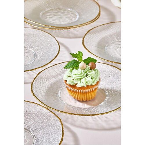 Lora Bianca Ekol Pasta Ve Tatlı Tabağı Seti - 6 Adet Şeffaf Lora Bianca Ekol Pasta Ve Tatlı Tabağı Seti - 6 Adet Şeffaf