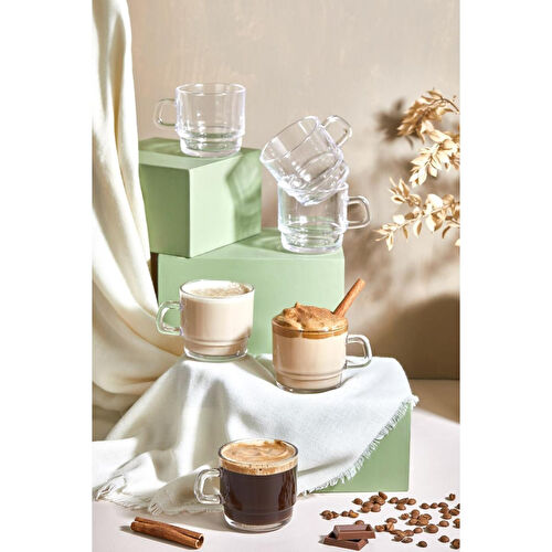 Lora Bianca Vetro 6 Parça Çay/kahve/meşrubat Bardağı Seti Beyaz