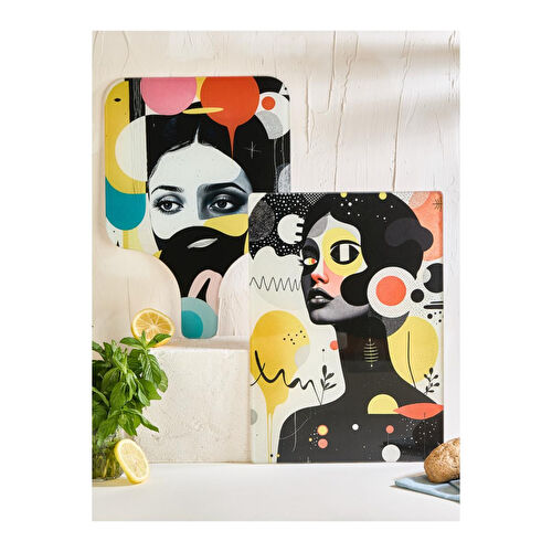 Lora Bianca Future 2'li Cam Kesme Tahtası Seti - 25x35 - Isıya Dayanıklı Kırılmaz Kesme Tahtası Beyaz