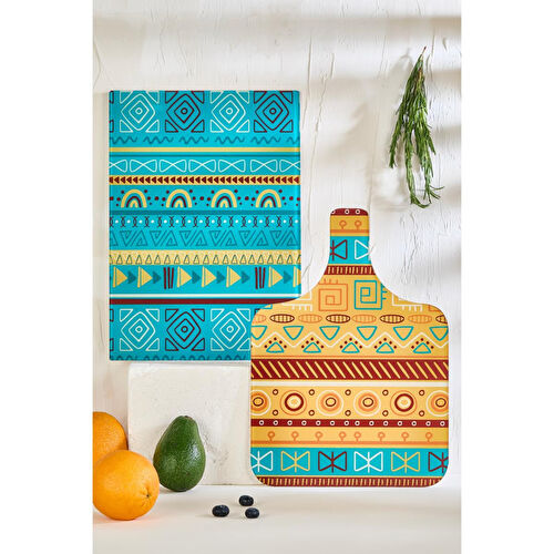 Lora Bianca African 2'li Cam Kesme Tahtası Seti - 25x35 - Isıya Dayanıklı Kırılmaz Kesme Tahtası Beyaz