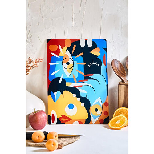 Lora Bianca Mind Cam Kesme Tahtası - 25x35 - Isıya Dayanıklı Kırılmaz Kesme Tahtası