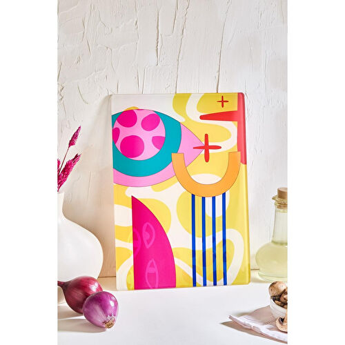 Lora Bianca Meloni Cam Kesme Tahtası - 25x35 - Isıya Dayanıklı Kırılmaz Kesme Tahtası