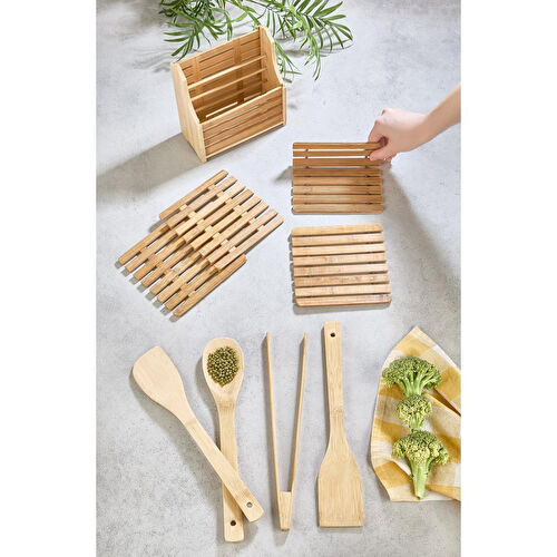 Lora Bianca Bambu 9 Parça Kaşıklık - Kaşık Ve Nihale Düzenleyici Set
