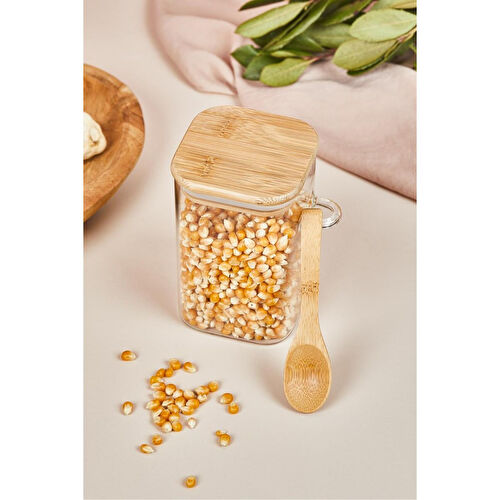 Lora Bianca Kapaklı Ve Kaşıklı Cam Kavanoz/saklama Kabı - 12 Cm Beyaz Lora Bianca Kapaklı Ve Kaşıklı Cam Kavanoz/saklama Kabı - 12 Cm Beyaz