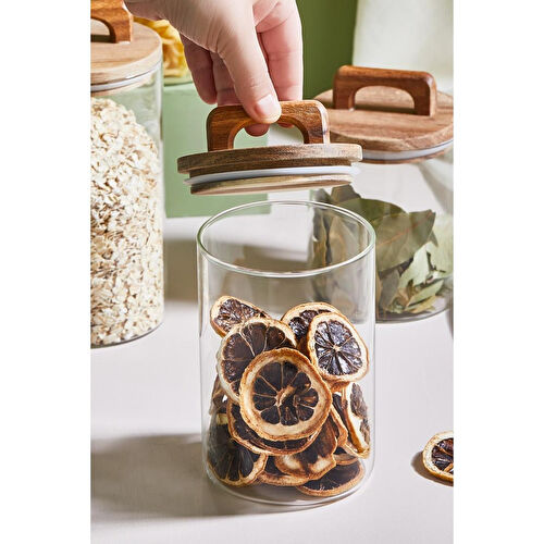 Lora Bianca 4' Lü Kapaklı Cam Kavanoz/saklama Kabı Seti