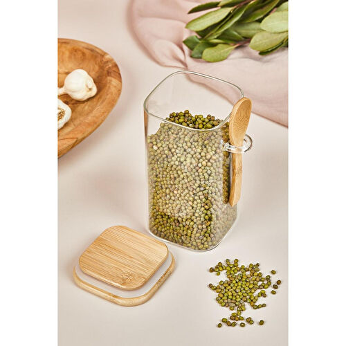 Lora Bianca Kapaklı Ve Kaşıklı Cam Kavanoz/saklama Kabı - 15 Cm Beyaz Lora Bianca Kapaklı Ve Kaşıklı Cam Kavanoz/saklama Kabı - 15 Cm Beyaz