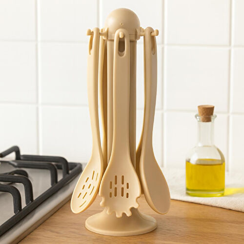 Vienev Plastik Standlı Soğuk Servis Seti Bej | Mutfak Gereçleri Seti