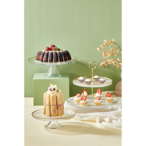 Lora Bianca Mina 5 Parça Pasta/kek/tatlı Sunum Standı Seti