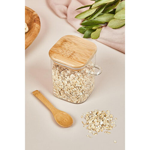 Lora Bianca Kapaklı Ve Kaşıklı Cam Kavanoz/saklama Kabı - 10 Cm Beyaz Lora Bianca Kapaklı Ve Kaşıklı Cam Kavanoz/saklama Kabı - 10 Cm Beyaz