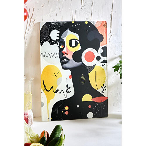 Lora Bianca Future Cam Kesme Tahtası - 25x35 - Isıya Dayanıklı Kırılmaz Kesme Tahtası Beyaz