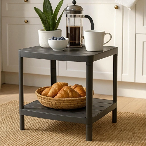 Vienev 2 Katlı Çok Amaçlı Mutfak Ve Banyo Rafı Siyah