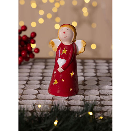 The Mia Dekoratif Yılbaşı Süsü Led Işıklı Melek 7x5x10 Cm