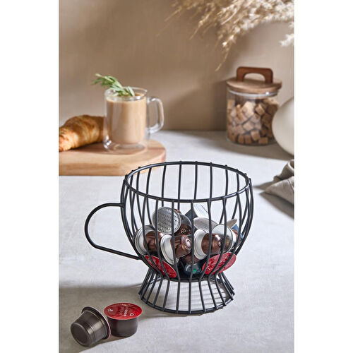 Lora Bianca Çok Amaçlı Tel Mutfak, Banyo Organizeri – Kapsül Kahve & Meyve & Atıştırmalık Sepeti