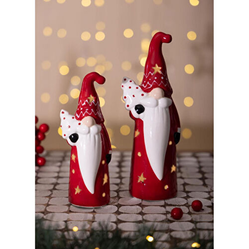 The Mia Dekoratif Yılbaşı Süsü Led Işıklı Cüce 6x6x17 Cm