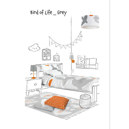 Itsy Bitsy Kids Bird Of Life Gri Yıkanabilir Çocuk Halısı 120x160cm Itsy Bitsy Kids Bird Of Life Gri Yıkanabilir Çocuk Halısı 120x160cm