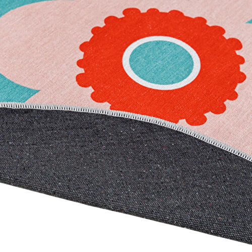 Itsy Bitsy Kids Çiçek Desenli Makinede Yıkanabilir Pamuklu Çocuk Halısı - Amulet Serisi