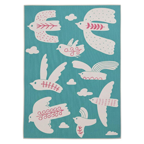Itsy Bitsy Kids Bird Of Life Mint Yeşili Yıkanabilir Çocuk Halısı 120x160cm
