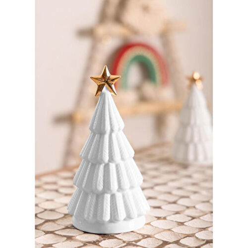 The Mia Dekoratif Led Işıklı Yılbaşı Ağacı Beyaz 8x8x14 Cm The Mia Dekoratif Led Işıklı Yılbaşı Ağacı Beyaz 8x8x14 Cm