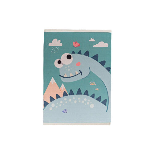 Itsy Bitsy Kids Dinazor Desenli Makinede Yıkanabilir Pamuklu Çocuk Halısı - Dinatopia Serisi