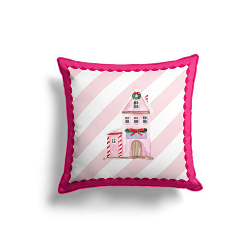 Maxxdeco 43x43 Cm Biyeli Kırlent Kılıfı-pink 12585