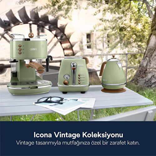 Delonghi Icona Vintage İki Dilim Ekmek Kızartma Makinesi Ctov 2103.gr Delonghi Icona Vintage İki Dilim Ekmek Kızartma Makinesi Ctov 2103.gr