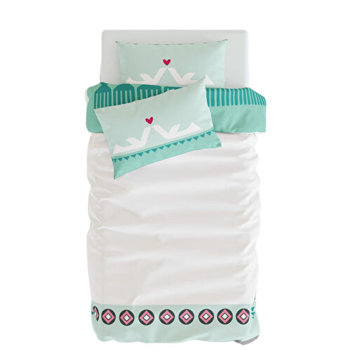 Itsy Bitsy Kids Sukha Nevresim Seti, Mint Yeşili, 140x200cm Itsy Bitsy Kids Sukha Nevresim Seti, Mint Yeşili, 140x200cm