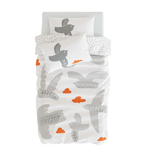 Itsy Bitsy Kids Bird Of Life Bebek Nevresim Seti, Gri, 100x150cm