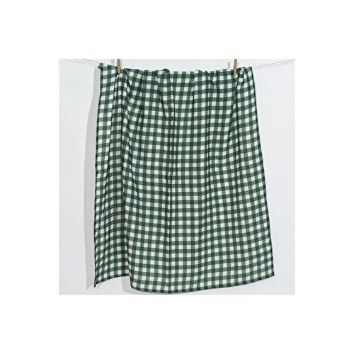 Itsy Bitsy Kids Petit Fleur Green Check , Müslin Bebek Örtüsü , 100x100 Cm