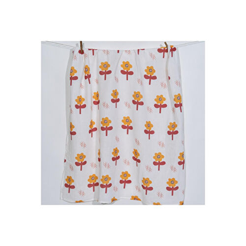 Itsy Bitsy Kids Big Flower Lemon, Müslin Bebek Örtüsü , 70x70 Cm