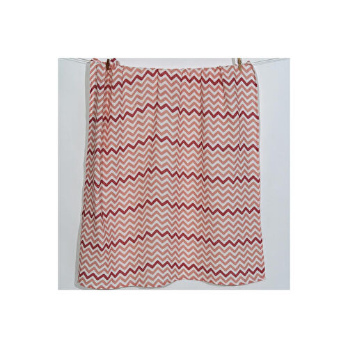 Itsy Bitsy Kids Big Flower Pink Zigzag , Müslin Bebek Örtüsü , 70x70 Cm