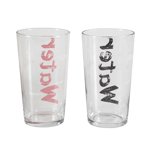 Mudo Home Water Bardak 570 Ml 2'li̇ Set -si̇yah&pembe