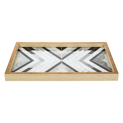 Mudo Home Line Dekorati̇f Tepsi̇ 31x42cm Gold