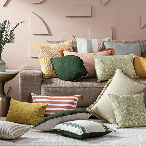 Mudo Home Alba Wave Kirlent Hardal 50x50