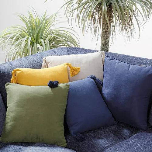 Mudo Home Alba Kirlent Püsküllü Krem 45x45