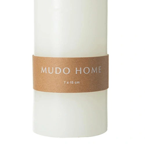 Mudo Home Sütun Mum Beyaz 7x15cm