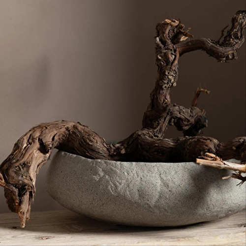 Mudo Home Earth Dekorati̇f Kase Bej 43x39x15cm