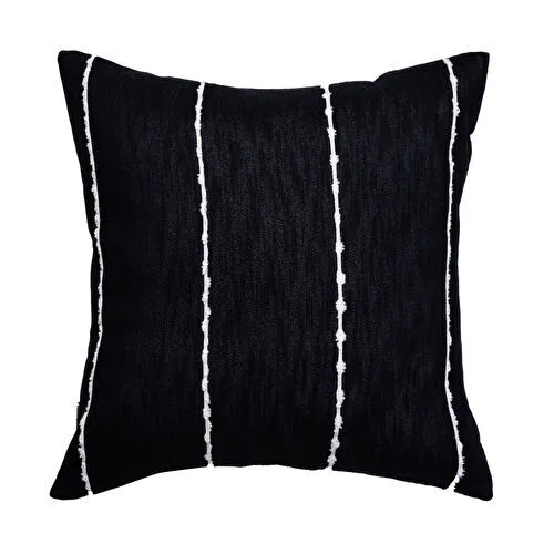 Mudo Home Ava Çi̇zgi̇li̇ Kirlent Si̇yah 50x50