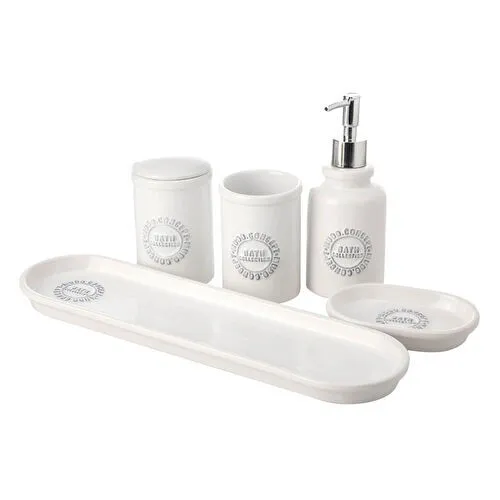 Mudo Home Barnes 5'li̇ Kutulu Banyo Seti̇ Beyaz