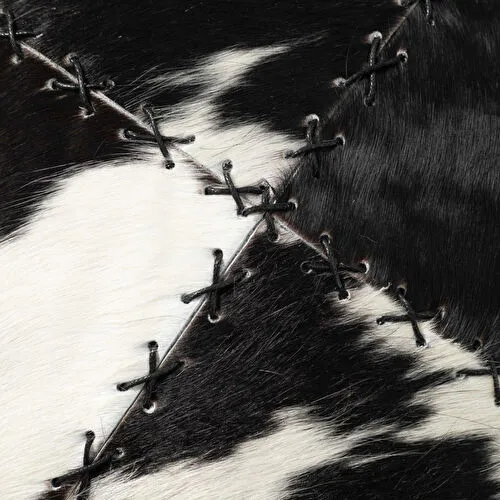 Mudo Home Sophia Deri̇ Kirlent Si̇yah Beyaz 45x45