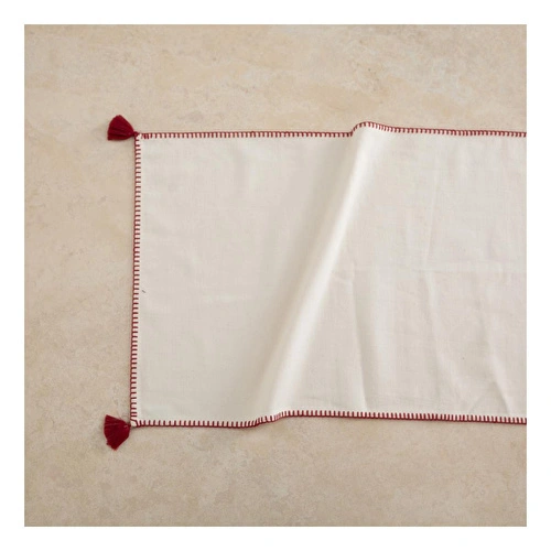 Mudo Home Oradea Püsküllü Runner Bordo 45x145