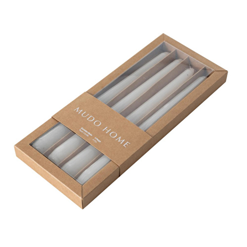 Mudo Home 4lü Şamdan Mum Krem 25cm