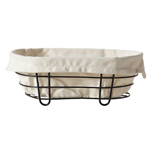 Mudo Home Painelle Oval Ekmek Sepeti̇ Si̇yah Metal