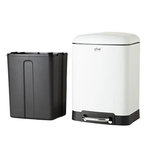 Mudo Home 5five Boho Çöp Kovasi Beyaz 6 Lt