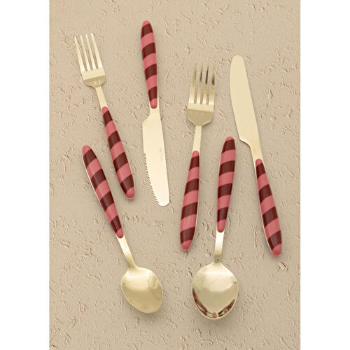 The Mia Joy Çatal Kaşık Bıçak Takımı Pembe Gold 36 Parça