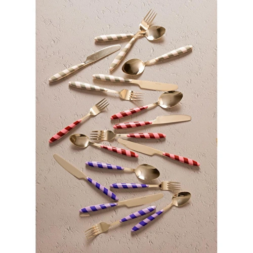 The Mia Joy Çatal Kaşık Bıçak Takımı Yeşil Gold 36 Parça